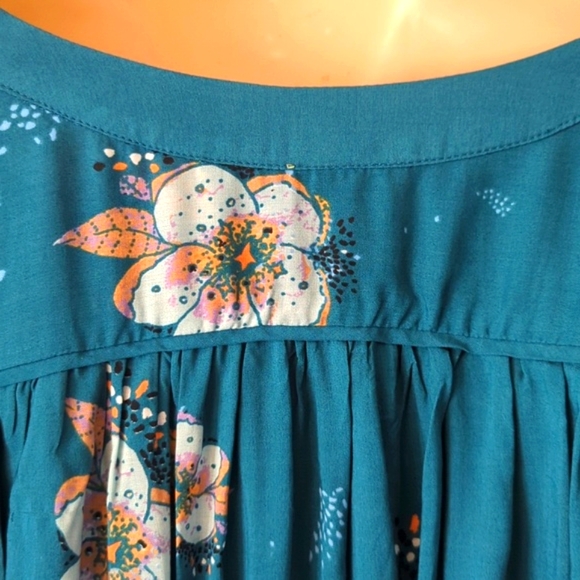 Free People Tuscan Dreams Turquoise Tunic S - Picture 13 of 16
